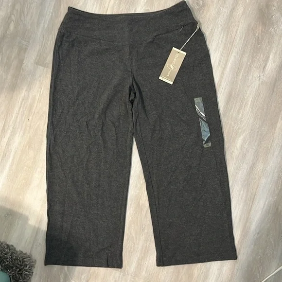 GREEN TEA SUPER SOFT CHARCOAL HEATHER PANTS LOUNGE COMFORT EVERYDAY - Picture 4 of 6